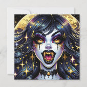 Vampier met gouden hangers Volle Maan Halloween Pa (Voorkant)