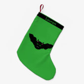Vampier met kat naar beneden Halloween Aangepaste Kleine Kerstsok (Voorkant (Hangend))