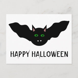 Vampier met kat naar boven gericht bat Halloween B Briefkaart