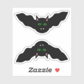 Vampier met kat naar boven gericht bat Halloween S Sticker (Vel)