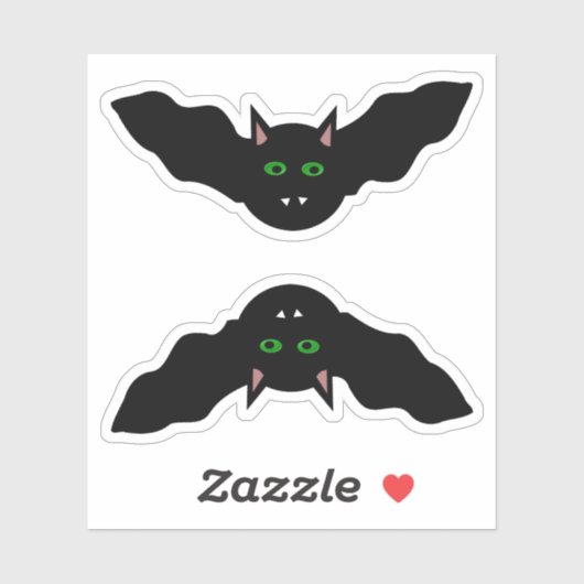 Vampier met kat naar boven gericht bat Halloween S Sticker (Vel)