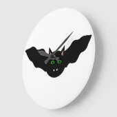 Vampier met kat tegen klemval met halloween wandkl grote klok (Hoek)