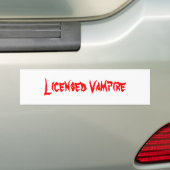 Vampier met licentie bumpersticker (Op auto)