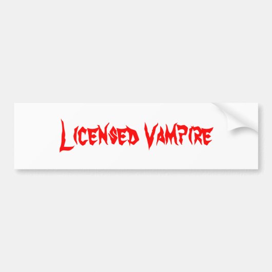 Vampier met licentie bumpersticker (Voorkant)