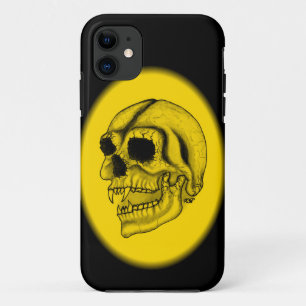 Vampier met zwarte en gele schedel Case-Mate iPhone case