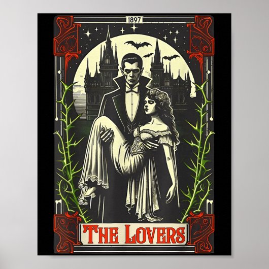 Vampier Monster Dracula En Bruid De Liefde Tarot C Poster (Voorkant)