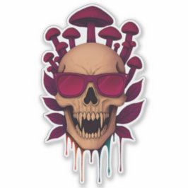 Vampier paddenstoel schedel sticker