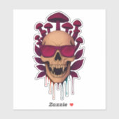Vampier paddenstoel schedel sticker (Vel)