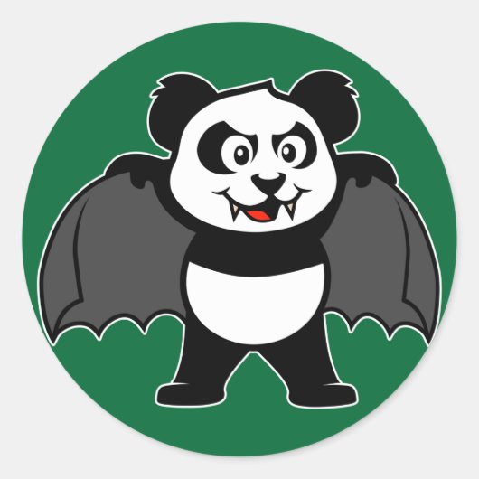 Vampier Panda Ronde Sticker (Voorkant)