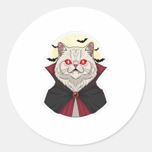 Vampier Perzisch - Perzische kat Halloween Ronde Sticker (Voorkant)