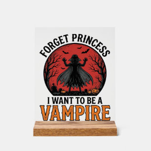 Vampier Prinses Shirt Spooky Retro Halloween Desi Acryl Bord