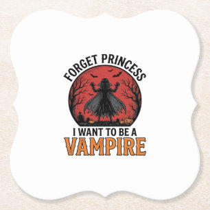 Vampier Prinses Shirt Spooky Retro Halloween Desi Kartonnen Onderzetters