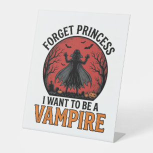 Vampier Prinses Shirt Spooky Retro Halloween Desi Reclamebord Met Voetstuk