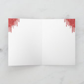 Vampier rode glitterlippen & fangs Halloween Feestdagen Kaart (Binnen)