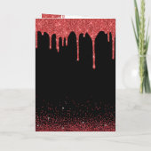 Vampier rode glitterlippen & fangs Halloween Feestdagen Kaart (Achterkant)