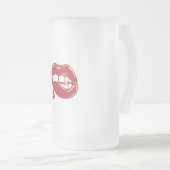 Vampier rode lippen druppelen bloed matglas bierpul (Voorkant rechts)