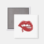 Vampier rode lippen druppelen bloeddruppels magneet (Voorkant / Achterkant)