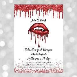 Vampier rode lippen Halloween party white Kaart