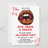 Vampier Rode tanden Pompoen Lippen Halloween feest Kaart (Voorkant)