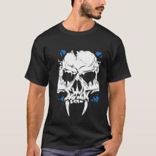 Vampier Schedel Illustratie Moderne Zwarte Kunst T-shirt