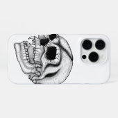 Vampier schedel zwart-wit ontwerp iPhone hoesje (Achterkant horizontaal)