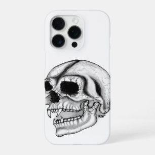 Vampier schedel zwart-wit ontwerp iPhone 16 pro hoesje