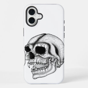 Vampier schedel zwart-wit ontwerp iPhone 16 plus hoesje