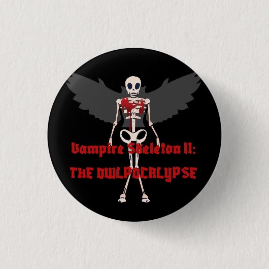 Vampier Skeleton II Pin Ronde Button 3,2 Cm (Voorkant)
