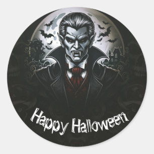 Vampier & Skulls Halloween Feest Ronde Sticker