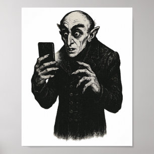 Vampier Smartphone Nosferatu Selfie Count Orlok Ha Poster