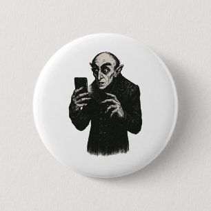 Vampier Smartphone Nosferatu Selfie Count Orlok Ha Ronde Button 5,7 Cm