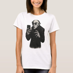 Vampier Smartphone Nosferatu Selfie Count Orlok Ha T-shirt