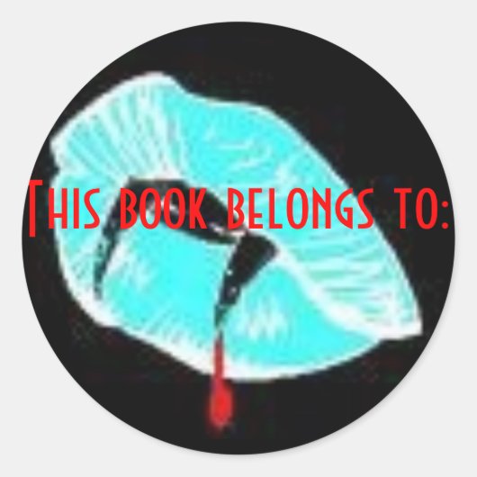 Vampier tanden boek sticker (Voorkant)