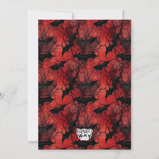 Vampier Tanden Halloween Rood Bloed Kostuum Party Kaart (Achterkant)