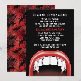 Vampier Tanden Halloween Rood Bloed Kostuum Party Kaart