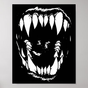 Vampier tanden hoektanden Gothic Horror Halloween Poster