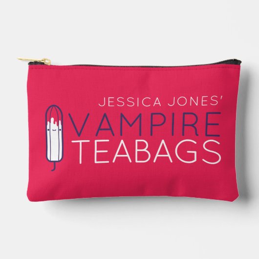 Vampier theezakjes roze grappige naam periode etui (Voorkant)