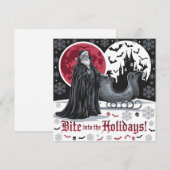 Vampier-thema gotische kerst Kaart Crimson Moon (Voorkant / Achterkant)