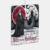 Vampier-thema gotische kerst Kaart Crimson Moon Metalen Ornament (Voorkant Rechts)