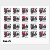 Vampier-thema gotische kerst Kaart Crimson Moon Vierkante Sticker (Vel)