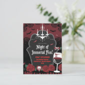 Vampier-thema Halloween uitnodiging (Staand voorkant)