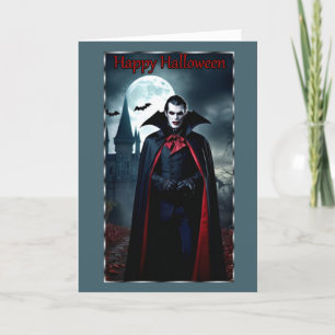 Vampier Tijdens een Volle Maan Halloween Kaart