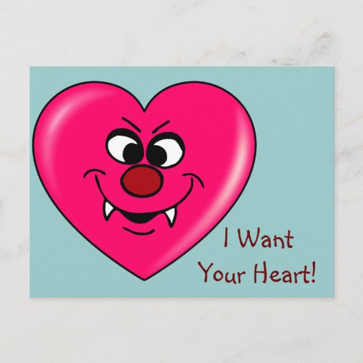 Vampier Valentijn: Uw hart aan geef me Feestdagenkaart (Voorkant)