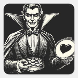  Vampier Valentijnsdag Gothic Horror Vierkante Sticker