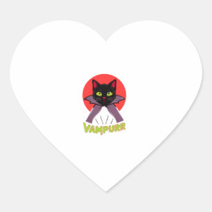 Vampier Vampier Kat Grappig Halloween Kattenkostuu Hart Sticker