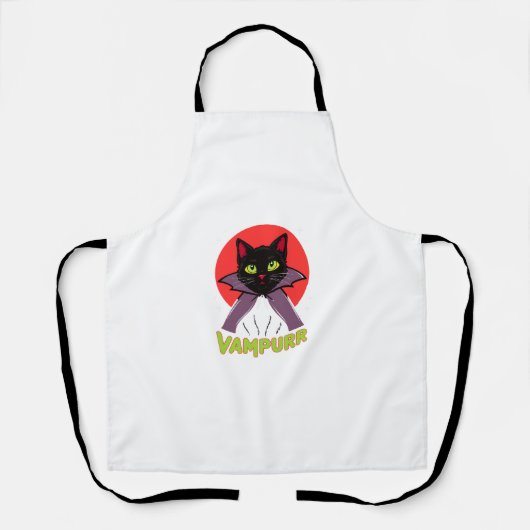 Vampier Vampier Kat Grappig Halloween Kattenkostuu Schort (Voorkant)