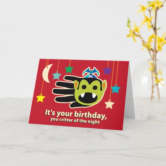 Vampier Verjaardag Kaart (Gele Bloem)