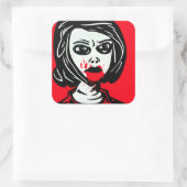 Vampier Vierkante Sticker (Tas)