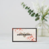 Vampier Vleermuis Bloed Spletters Visitekaartje (Staand voorkant)