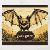 Vampier vleermuis goud bier etiket (Enkel label)